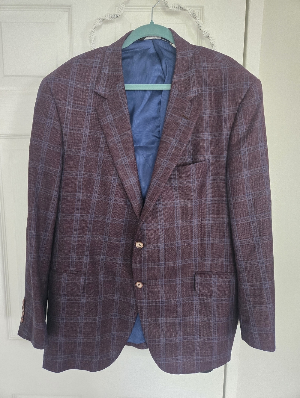 COPPLEY Wool Check 'Gibson' Fit Sport Jacket Blazer Size 48R